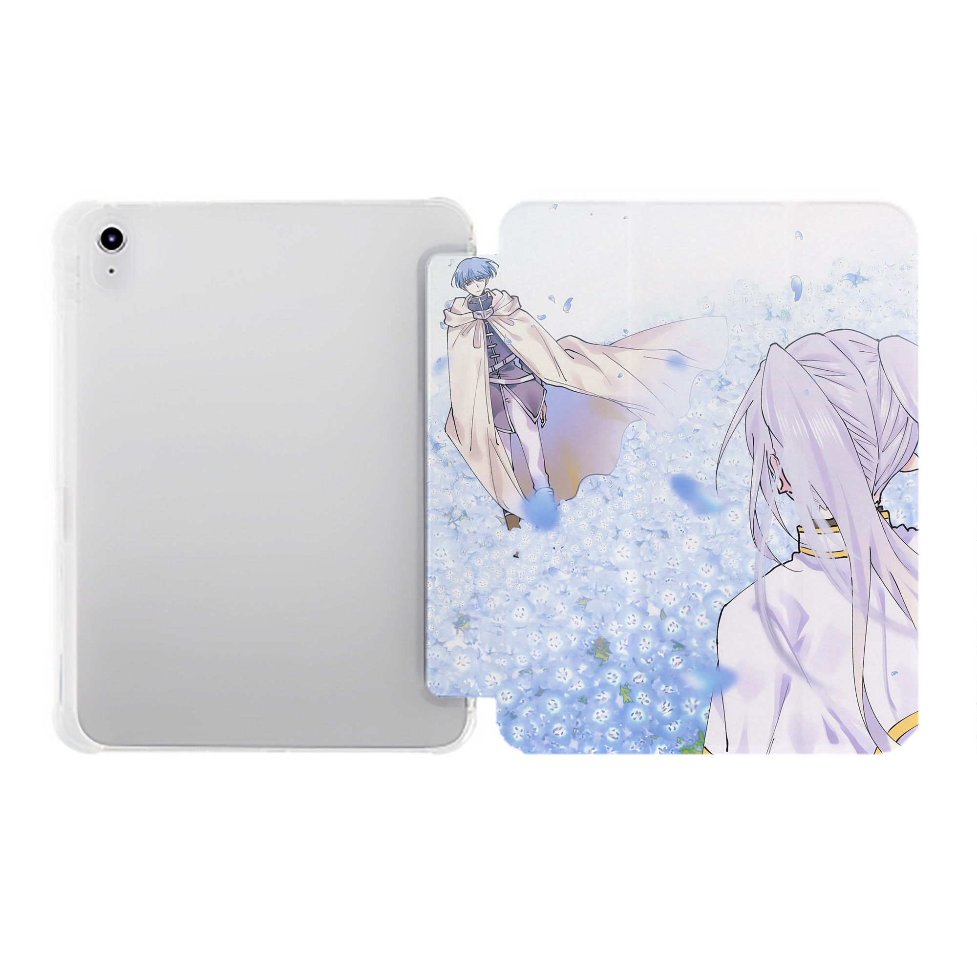 （画像用） 葬送のフリーレン Frieren IPad ケース ペン収納付き 三つ折りスタンド PUレザー×シリコン 対応機種9.5/10.5/10.9インチ